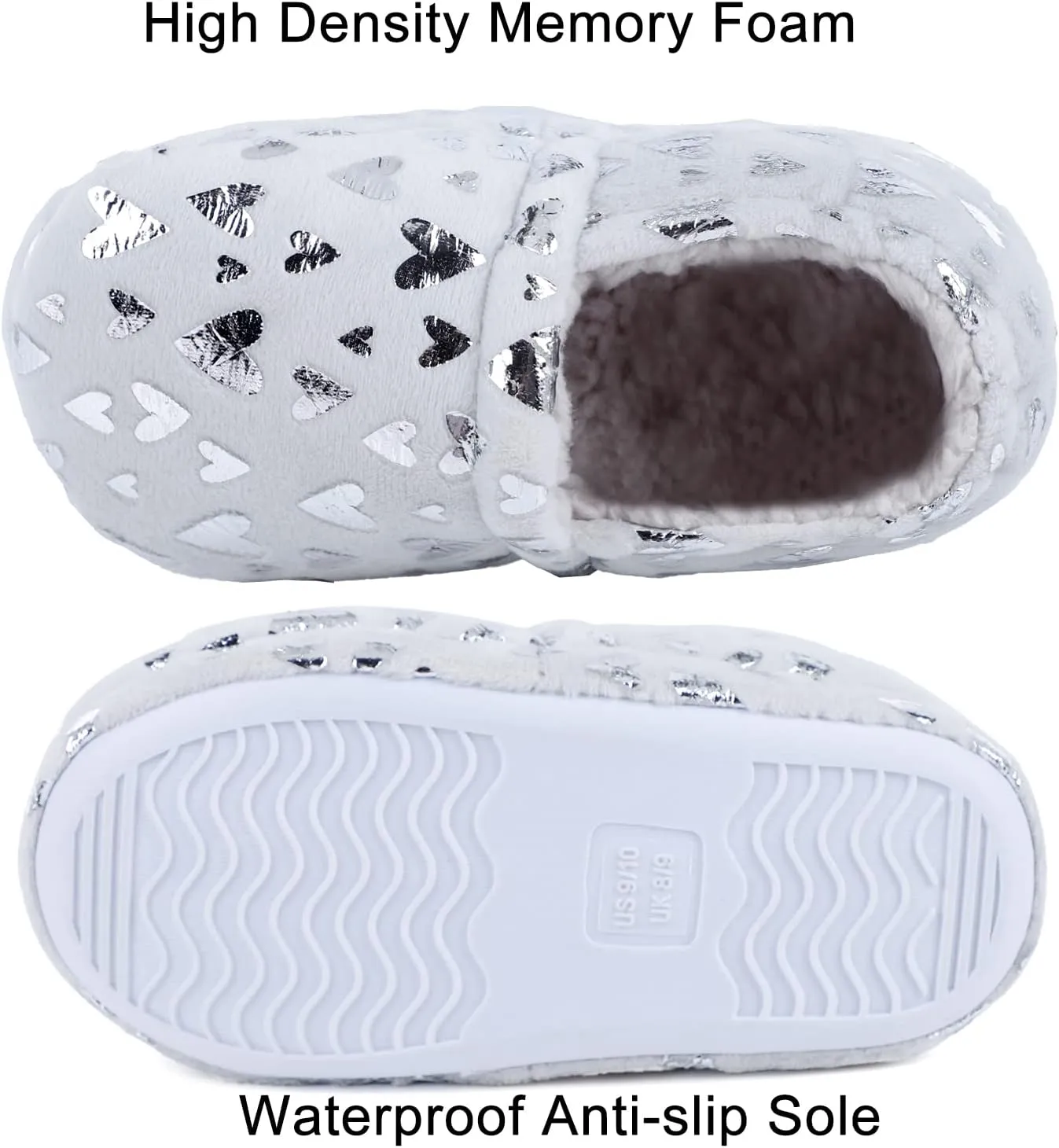 Girls Slippers Mermaid Princess No-Slip Comfy House Slippers Memory Foam House Shoes for Girls Bedroom Indoor Outdoor