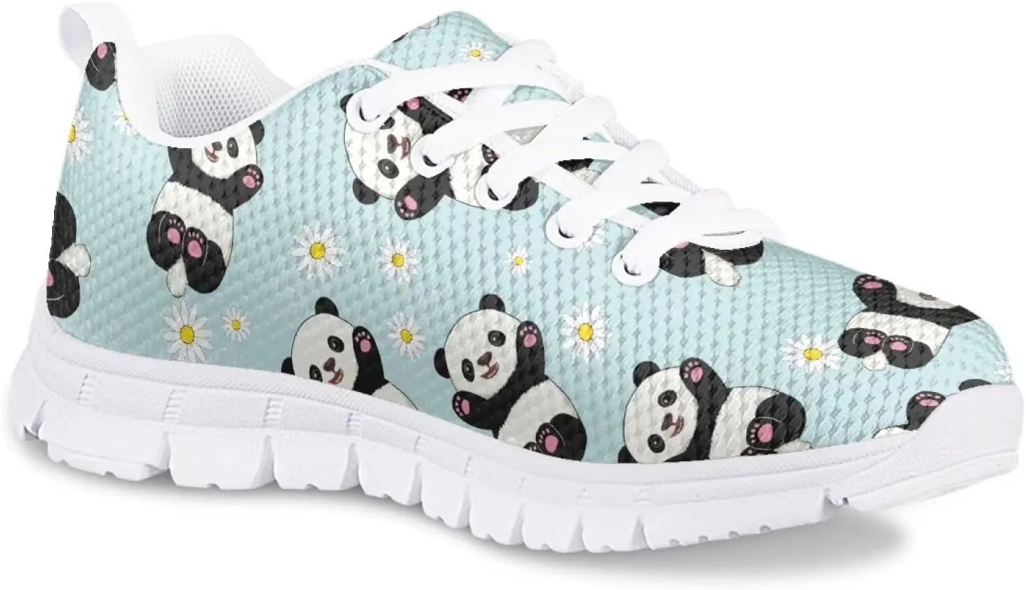 Girls Tennis Shoes Lace Up Breathable Sneakers Kids Lightweight Sneakers Athletic Running Shoes