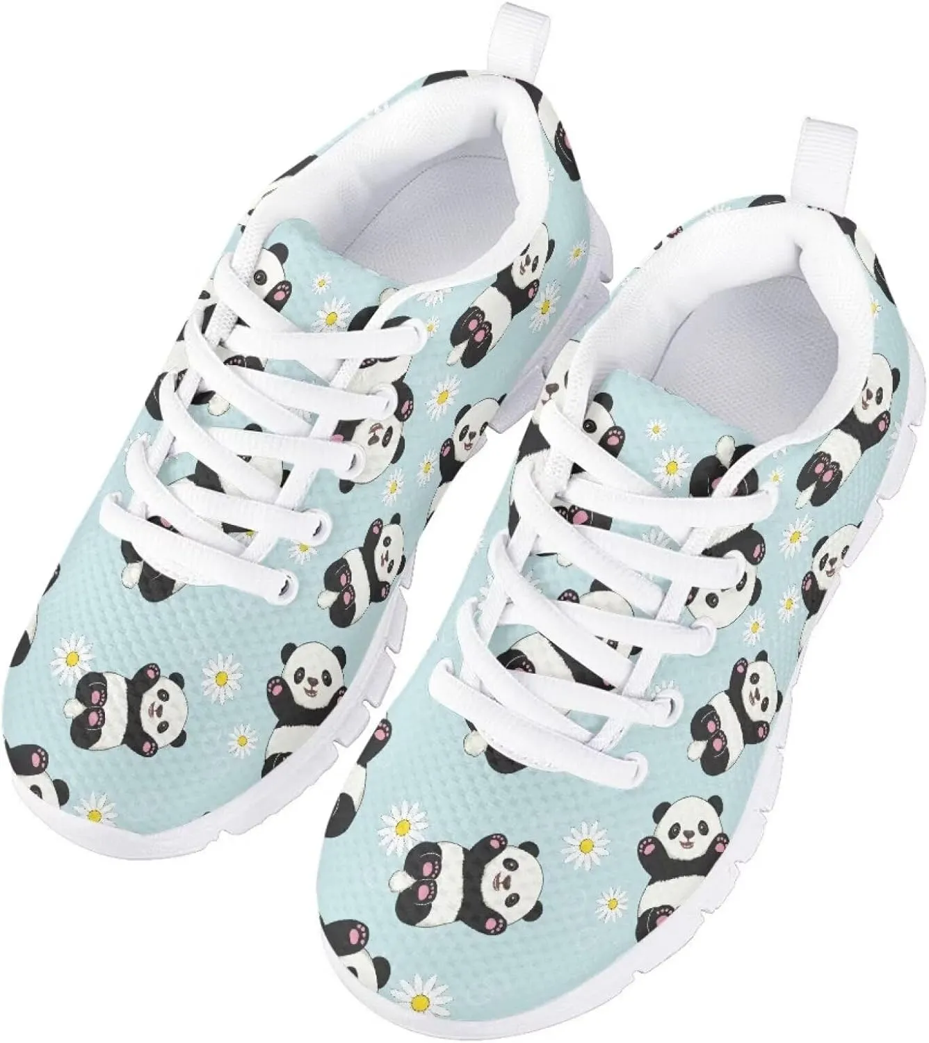Girls Tennis Shoes Lace Up Breathable Sneakers Kids Lightweight Sneakers Athletic Running Shoes