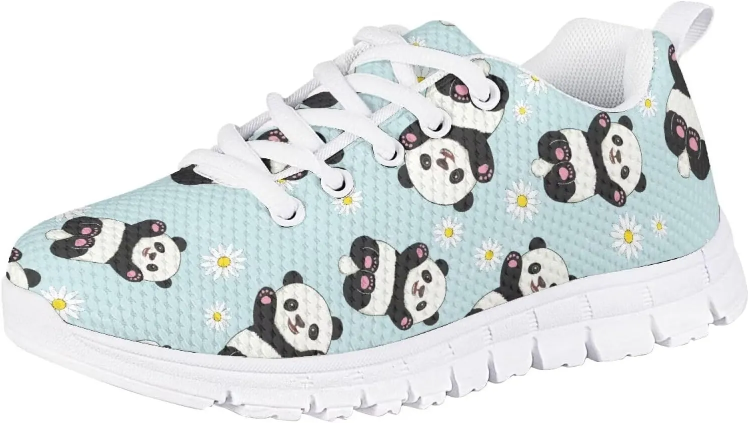 Girls Tennis Shoes Lace Up Breathable Sneakers Kids Lightweight Sneakers Athletic Running Shoes