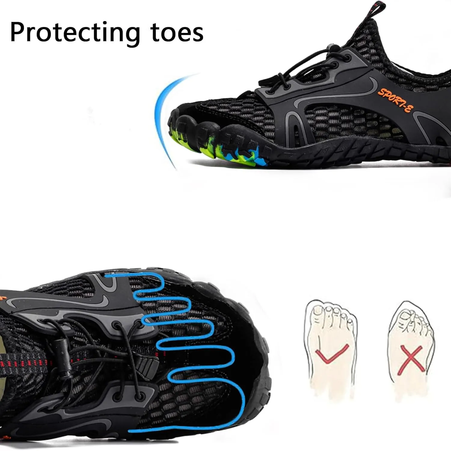 GUNIYIFS Adult Water Shoes Lightweight Men Barefoot Shoes Women Wide Toe Box Breathable, Non-Slip Walking Outdoor Athletic Beach Shoe