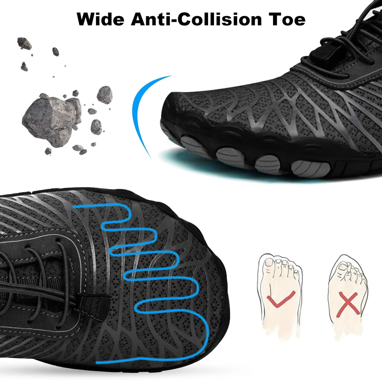 Hike Barefoot Shoes for Women Men 2025Newly Pro Water Shoes Wide Toe Box Grounded Comfort Footwear Breathable Zero Drop Footwear for Beach Pool Aqua Swim Surf Hiking Walking