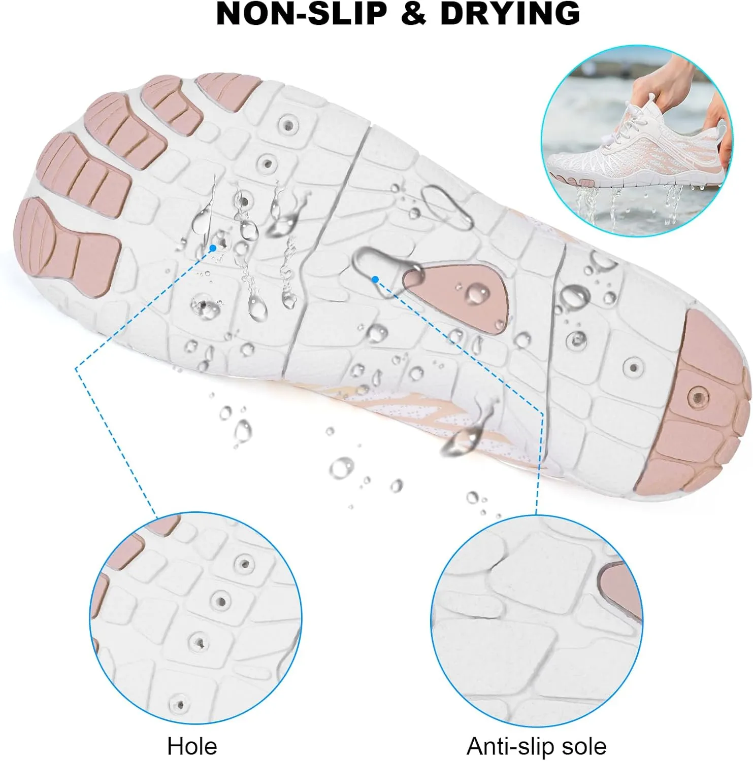 Hike Barefoot Shoes for Women Men 2025Newly Pro Water Shoes Wide Toe Box Grounded Comfort Footwear Breathable Zero Drop Footwear for Beach Pool Aqua Swim Surf Hiking Walking