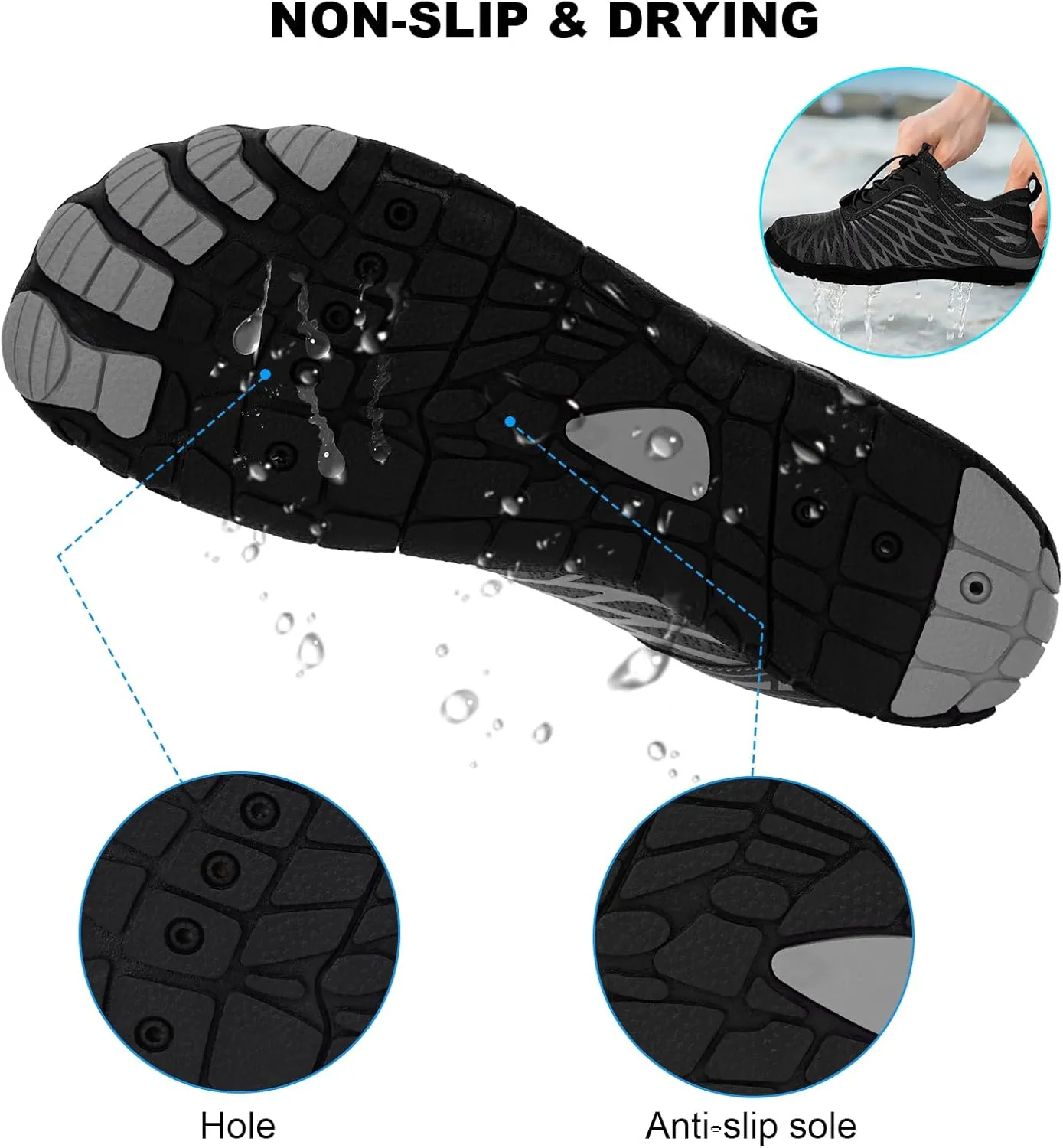 Hike Barefoot Shoes for Women Men 2025Newly Pro Water Shoes Wide Toe Box Grounded Comfort Footwear Breathable Zero Drop Footwear for Beach Pool Aqua Swim Surf Hiking Walking