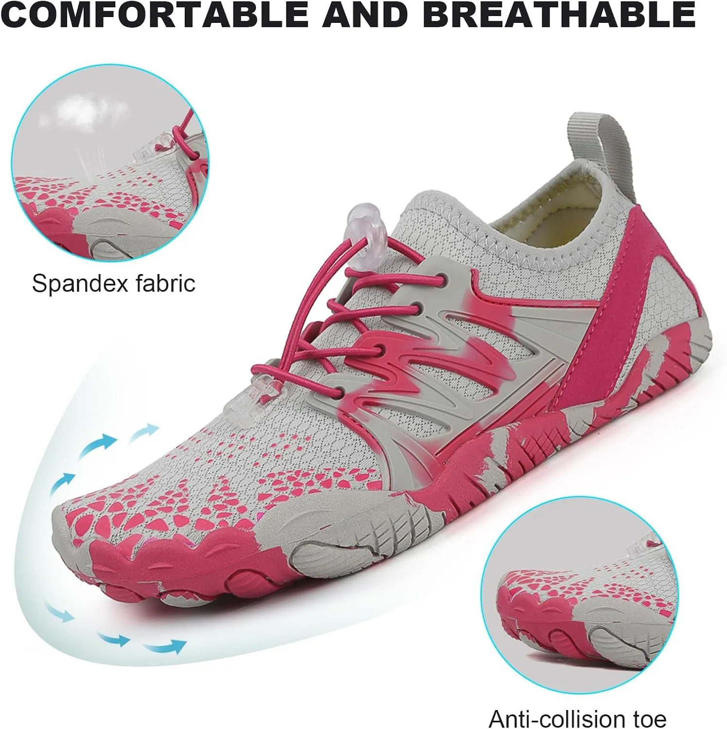 Hike Barefoot Shoes for Women Men Non-Slip Healthy Grounded Footwear for Women Men Breathable Fashion Trail Rnning Shoes Womens Mens Wide Toe Zero Drop Shoes Footwear
