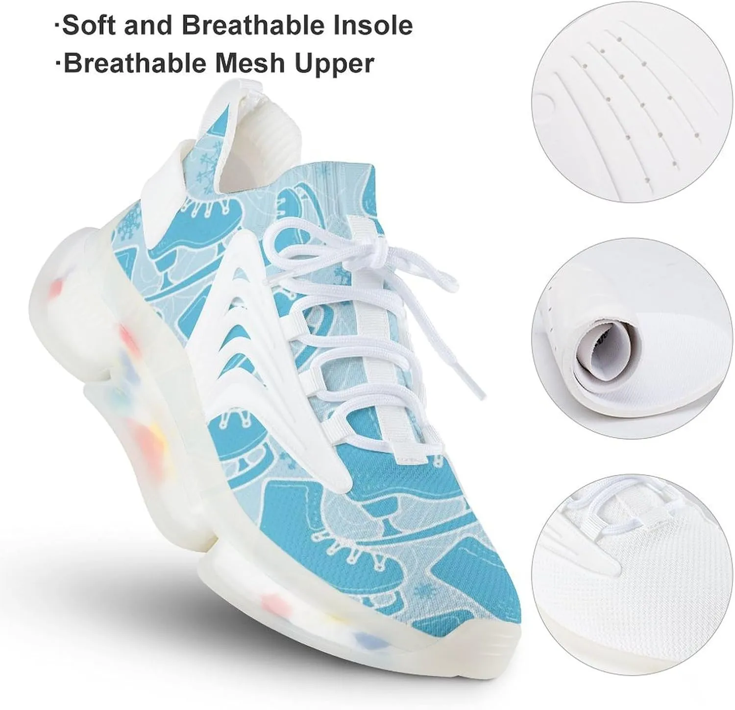 Ice-Skate Figure Skating Shoes Men's Running Shoes Lightweight Walking Shoe Breathable Sneaker