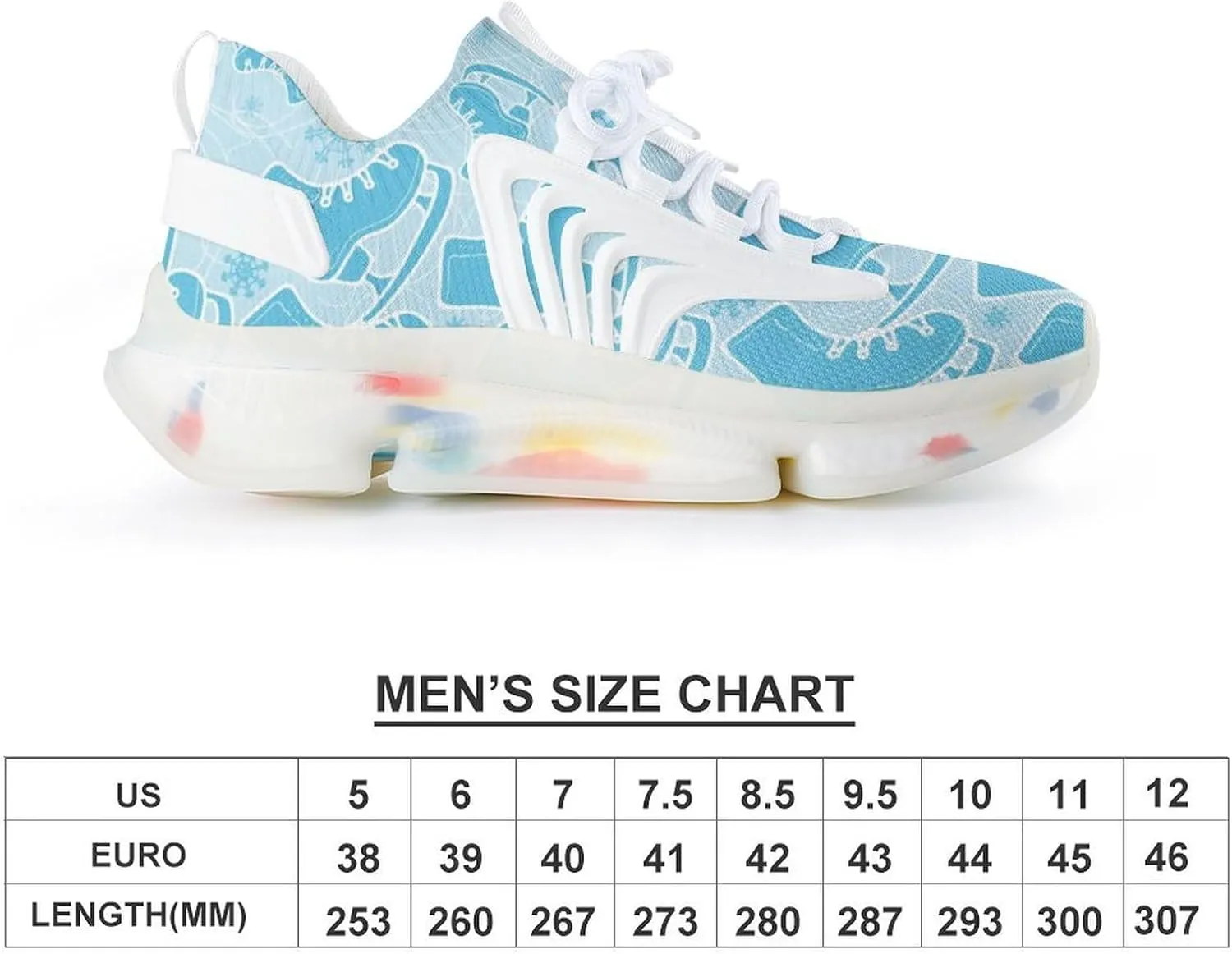 Ice-Skate Figure Skating Shoes Men's Running Shoes Lightweight Walking Shoe Breathable Sneaker