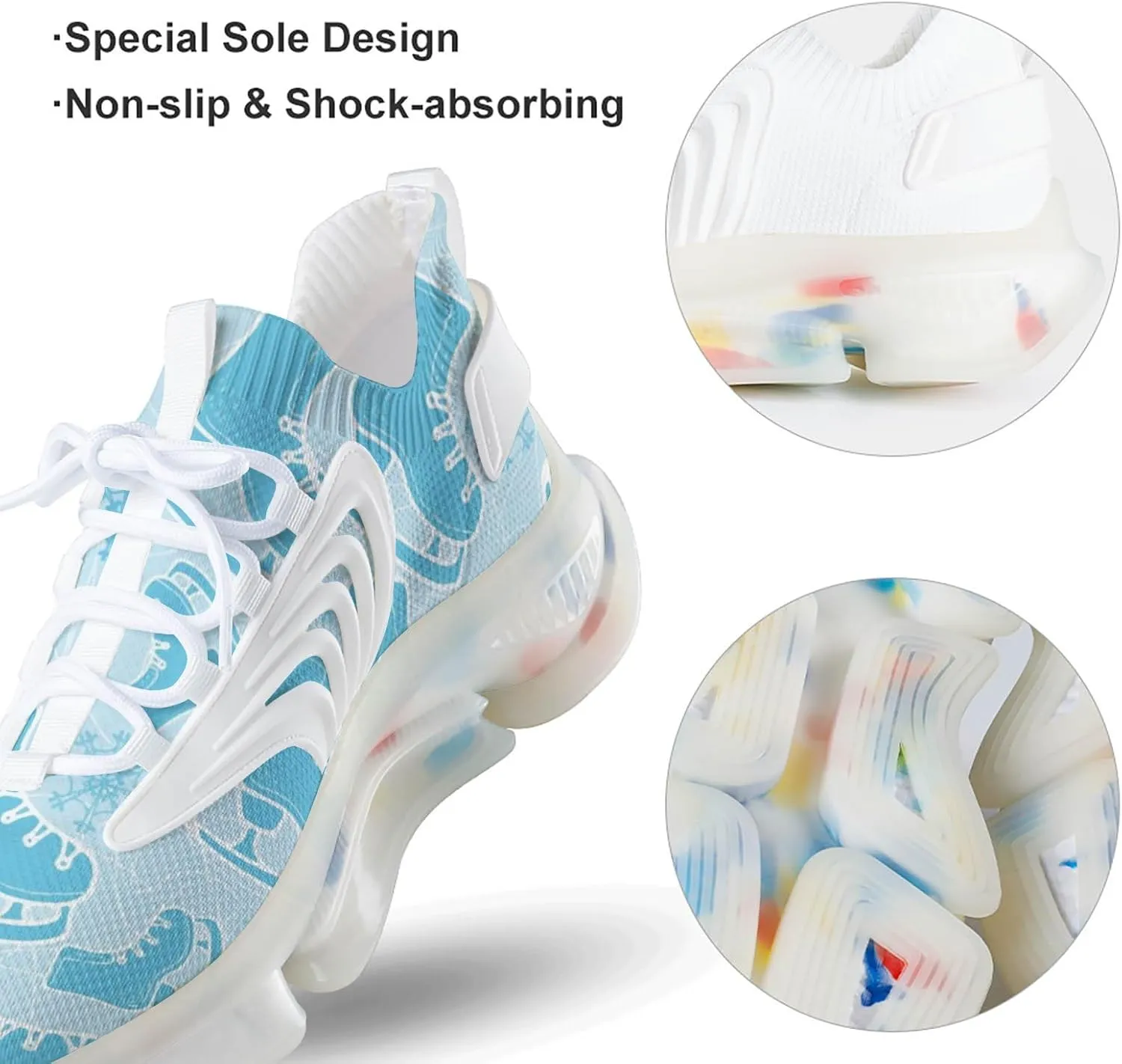 Ice-Skate Figure Skating Shoes Men's Running Shoes Lightweight Walking Shoe Breathable Sneaker