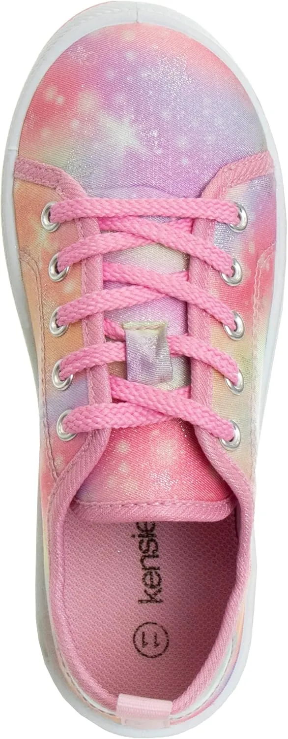 Josmo Girls Casual Fashion Sneakers - Laceup Tiedye Design Canvas Shoes (Little Kid - Big Kid)