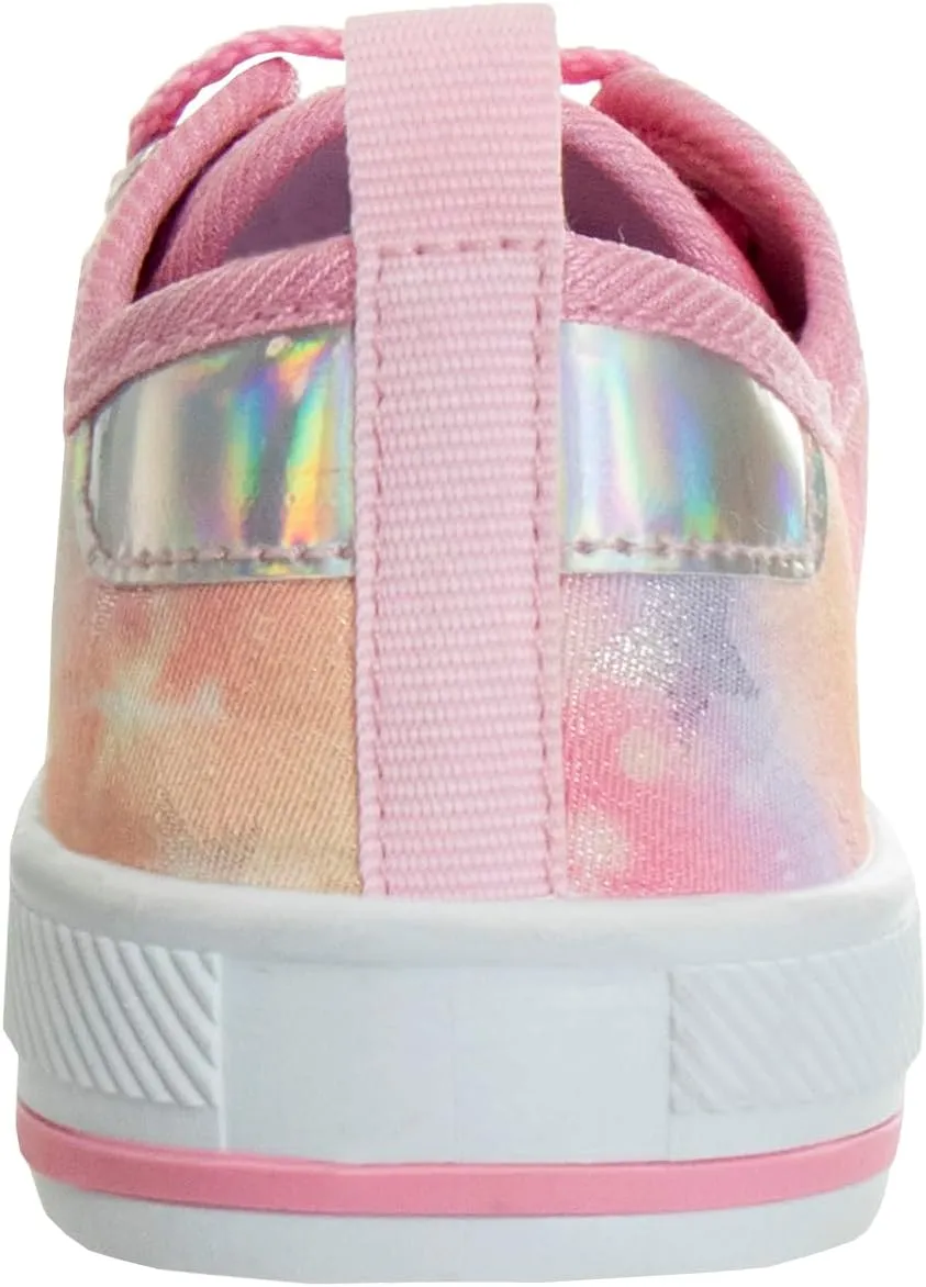 Josmo Girls Casual Fashion Sneakers - Laceup Tiedye Design Canvas Shoes (Little Kid - Big Kid)
