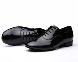 Latin Dance Shoes Man Male Sneaker Men's Latin Dance Shoes Modern Dance Hall Tango Man National Standard Dance Shoes(Black Glossy,43)