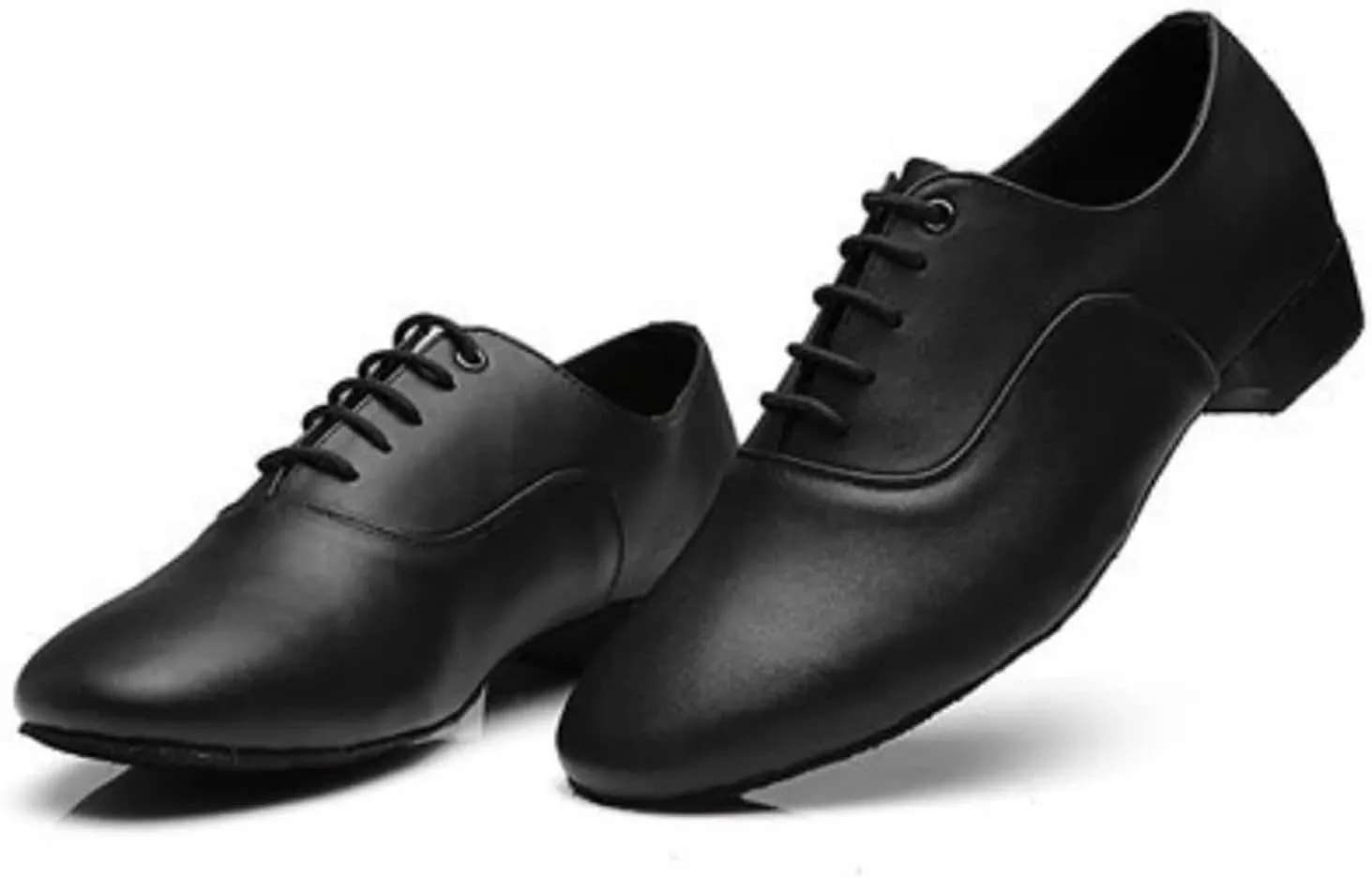 Latin Dance Shoes Man Male Sneaker Men's Latin Dance Shoes Modern Dance Hall Tango Man National Standard Dance Shoes(Black Glossy,43)