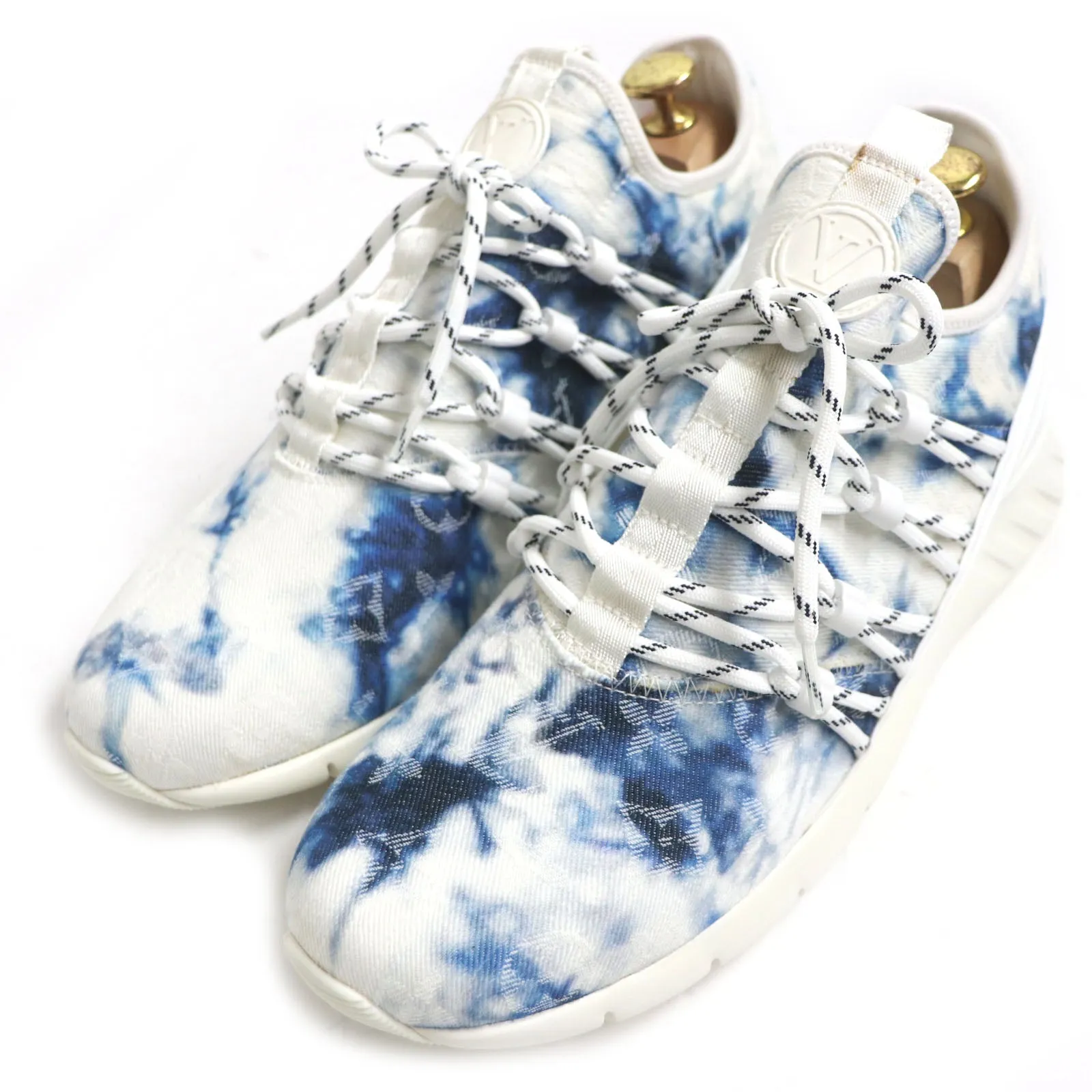 LOUIS VUITTON sneakers Monogram denim White blue Fast Lane Line Monogram 7