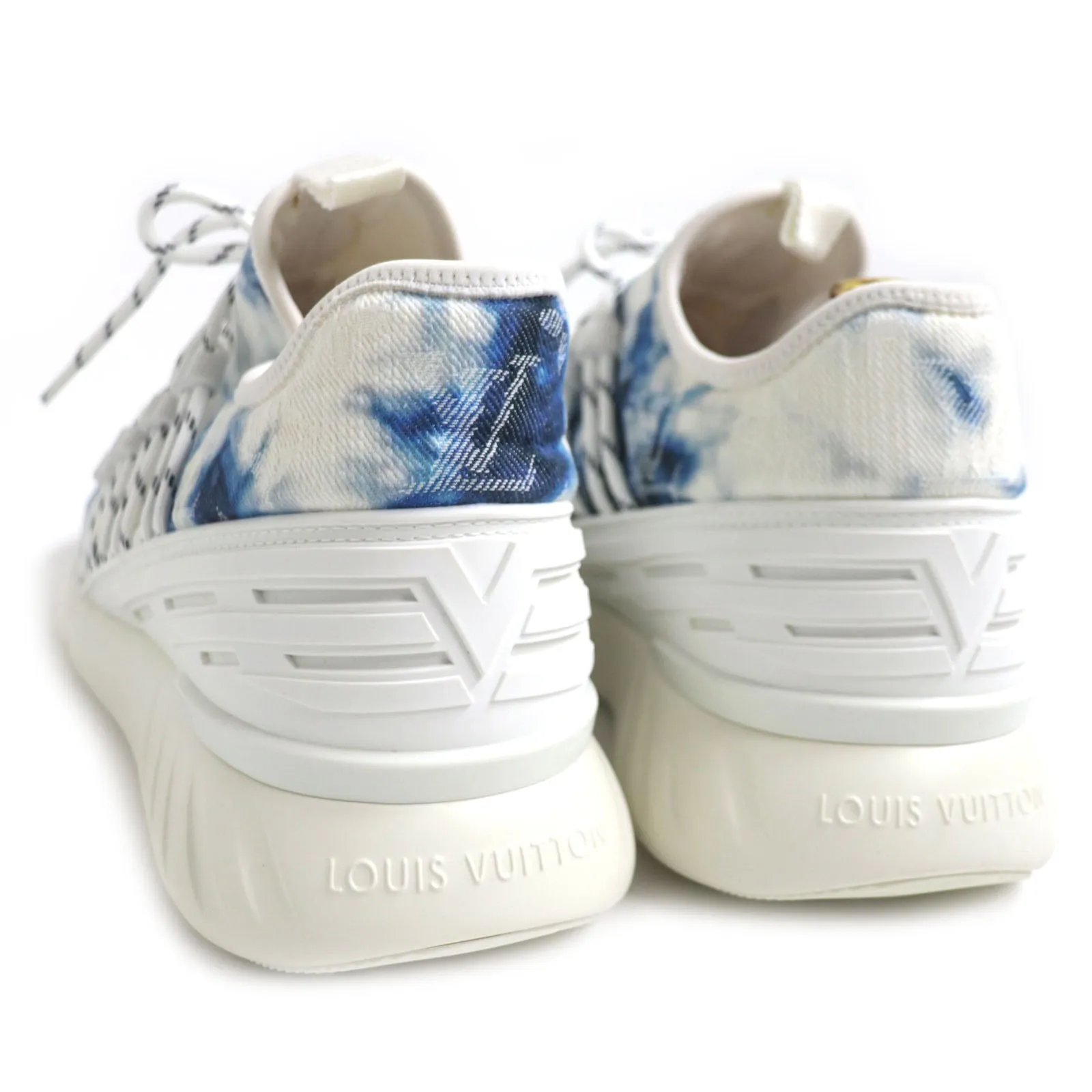 LOUIS VUITTON sneakers Monogram denim White blue Fast Lane Line Monogram 7