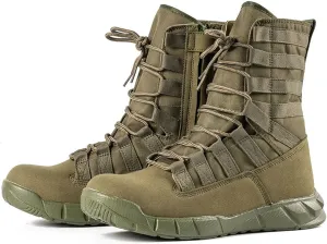 Male Military Boots Desert Tactical Boots Outdoor Hiking Boots Army Shoes Combat Boots Ultralight Men Shoes (Color : Green, Size : 8.5)