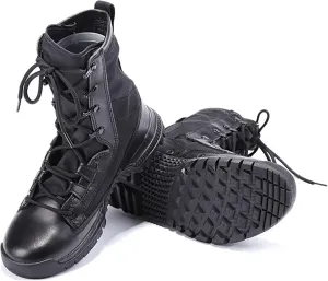 Men Military Tactical Combat Boots Outdoor Walking Camping Lace-up Boots Trekking Hiking Shoes Lightweight and Breathable,Black-40