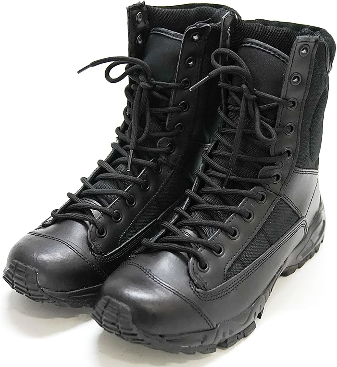 Men Military Tactical Shoes Outdoor Combat Boots Breathable Walking Boots Camping Lace-up Boots Trekking Hiking,Black-45