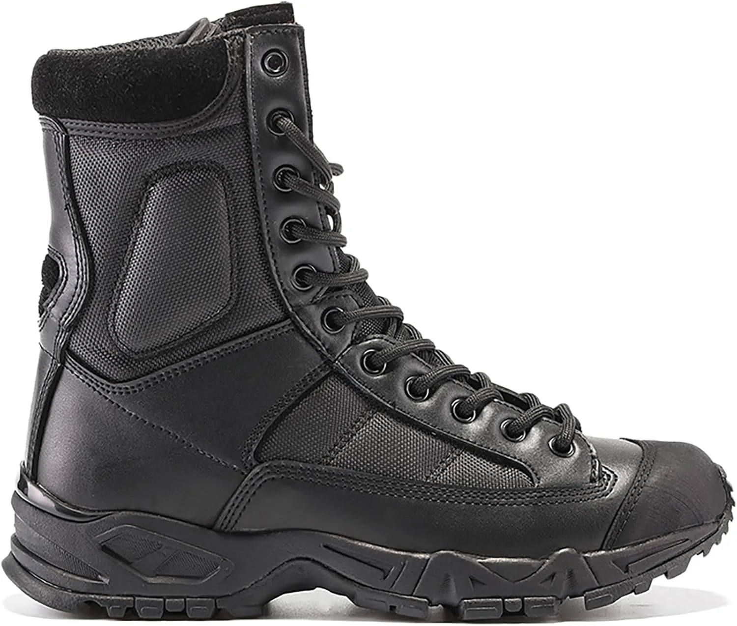 Men Military Tactical Shoes Outdoor Combat Boots Breathable Walking Boots Camping Lace-up Boots Trekking Hiking,Black-45