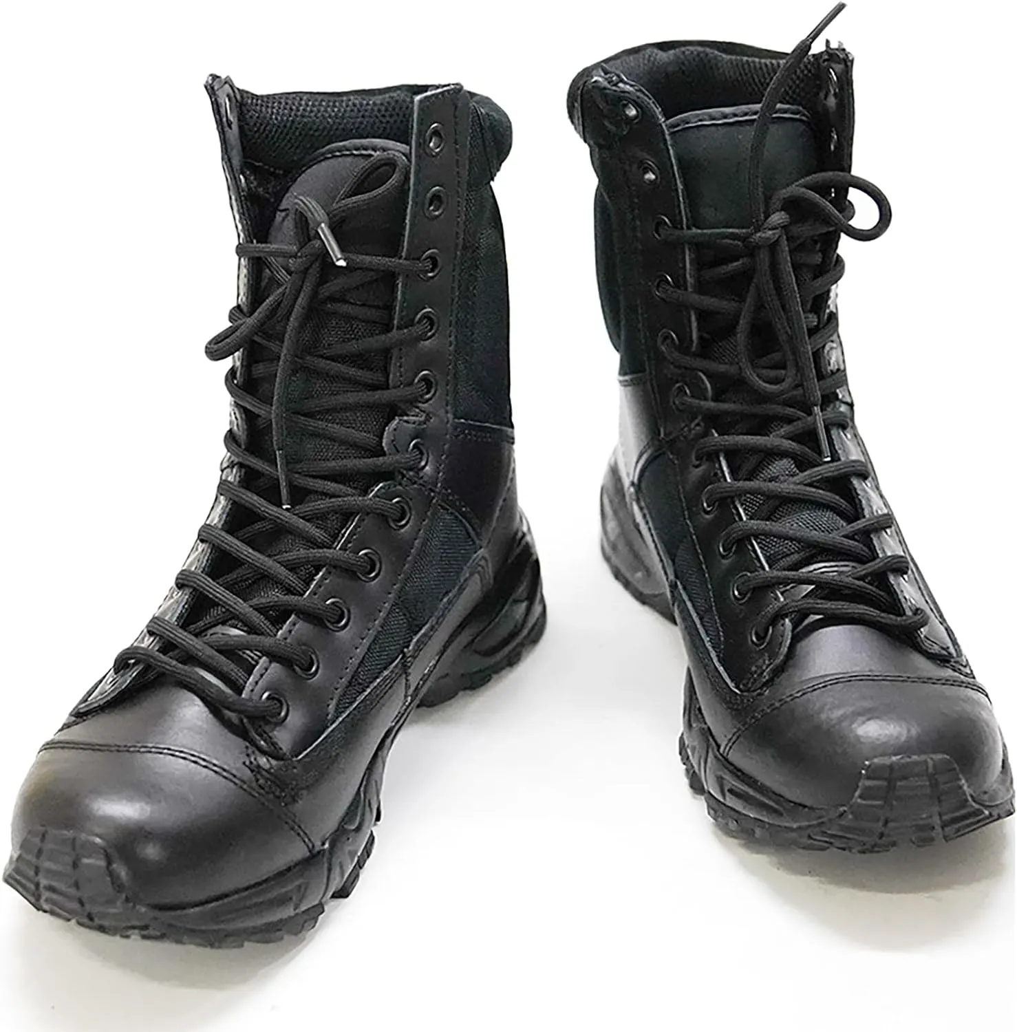 Men Military Tactical Shoes Outdoor Combat Boots Breathable Walking Boots Camping Lace-up Boots Trekking Hiking,Black-45