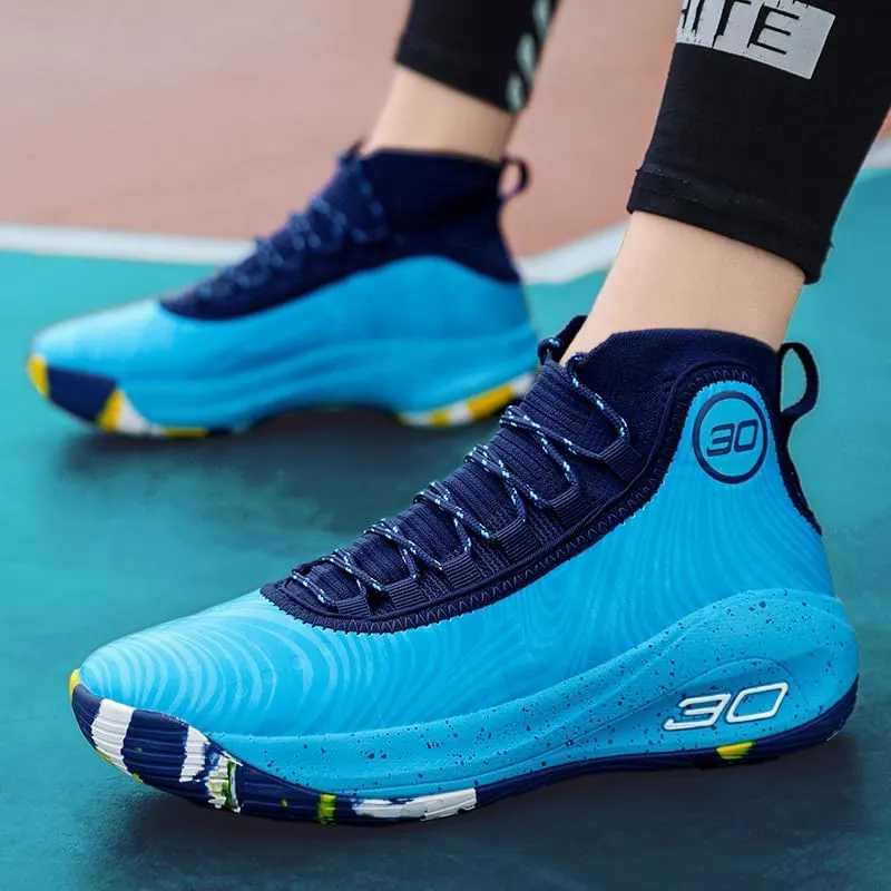 Men's Basketball Shoes Fashion Printed Leather Sneakers Youth