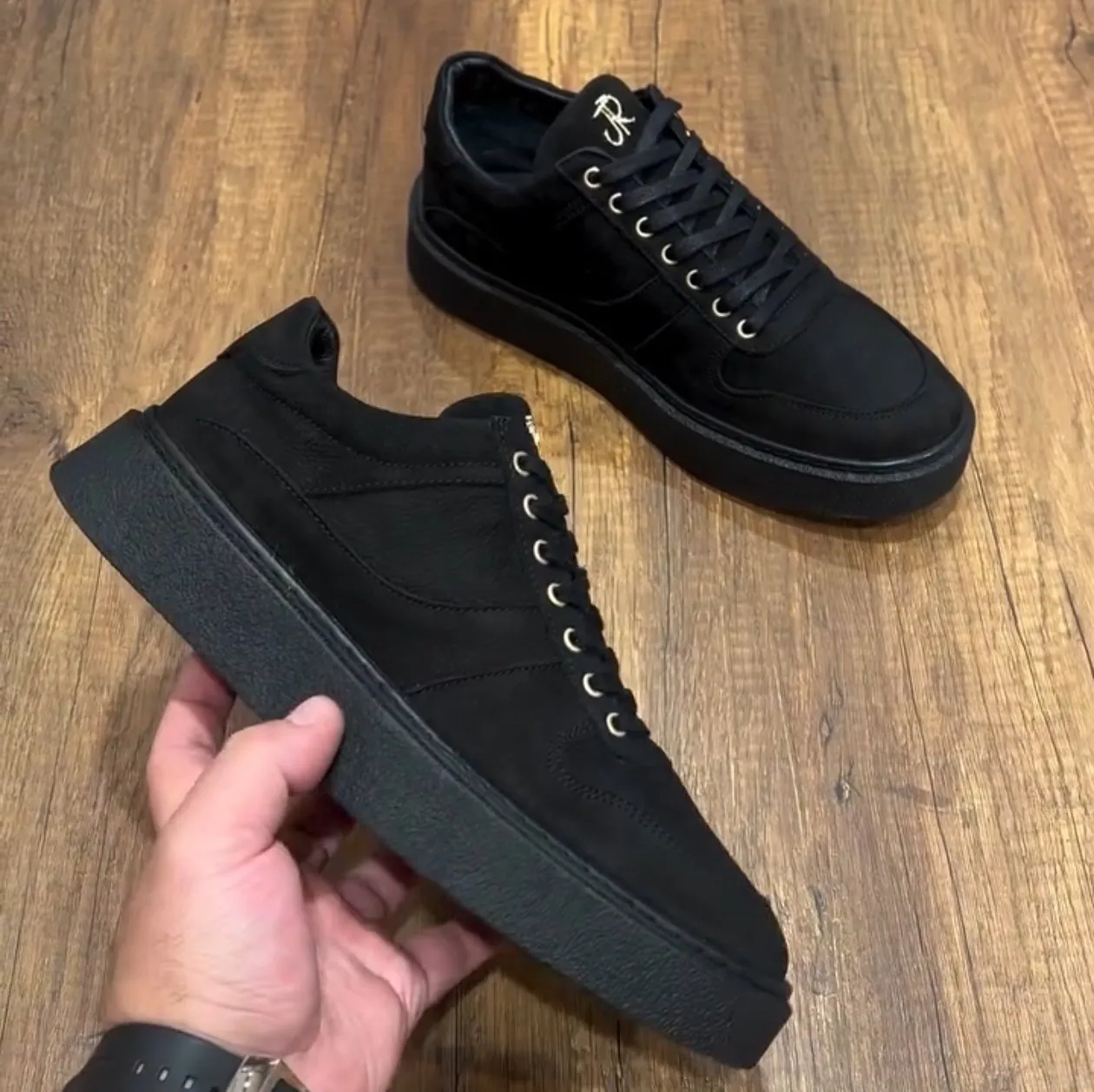 Men's Classic Black Suede Sneakers