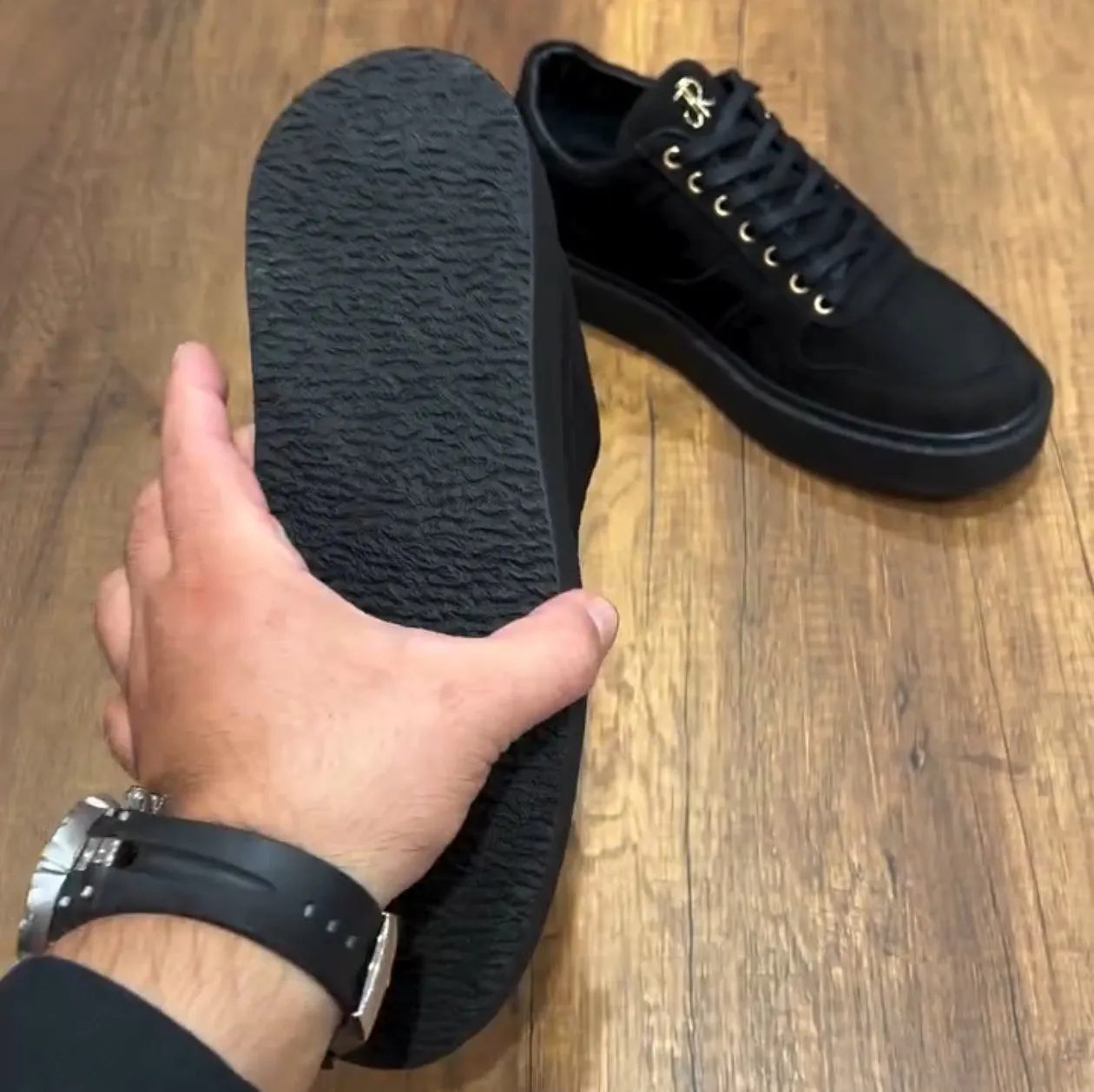 Men's Classic Black Suede Sneakers