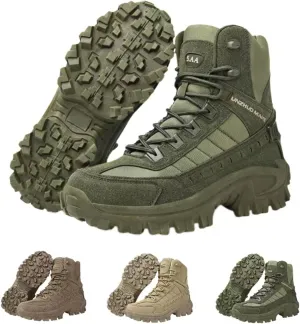 Men's Hiking Boots Fashion Side Zip High Top Waterproof Sneakers for Outdoor Adventures