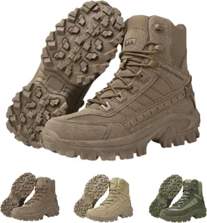 Men's Hiking Boots Fashion Side Zip High Top Waterproof Sneakers for Outdoor Adventures