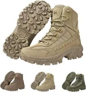 Men's Hiking Boots Fashion Side Zip High Top Waterproof Sneakers for Outdoor Adventures