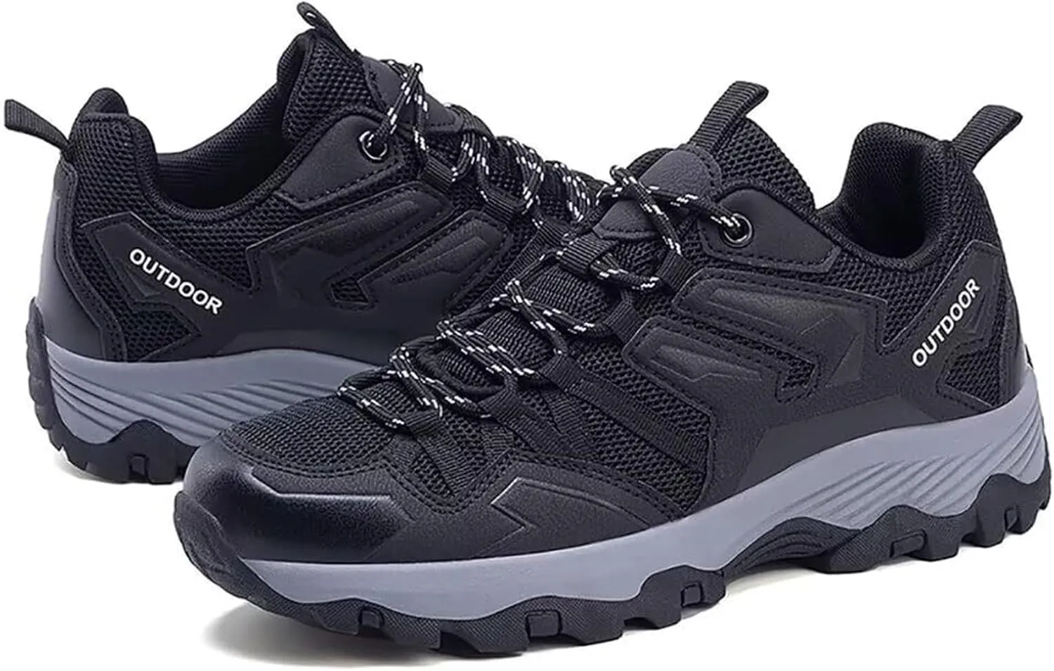 Men's Mesh Lace Up Hiking Shoes Trekking Trails Shoes Lightweight Breathable Outdoor Sports Shoes Walking Work Running Shoes for Men