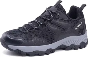 Men's Mesh Lace Up Hiking Shoes Trekking Trails Shoes Lightweight Breathable Outdoor Sports Shoes Walking Work Running Shoes for Men