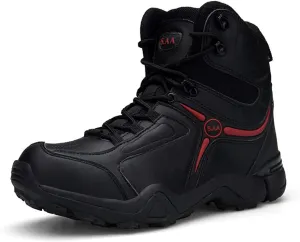 Men's Military and Tactical Combat Ankle Boots Lace up and Zipper Bootie Casual Outdoor Hiking Hunting Shoes Police Training Oxfords