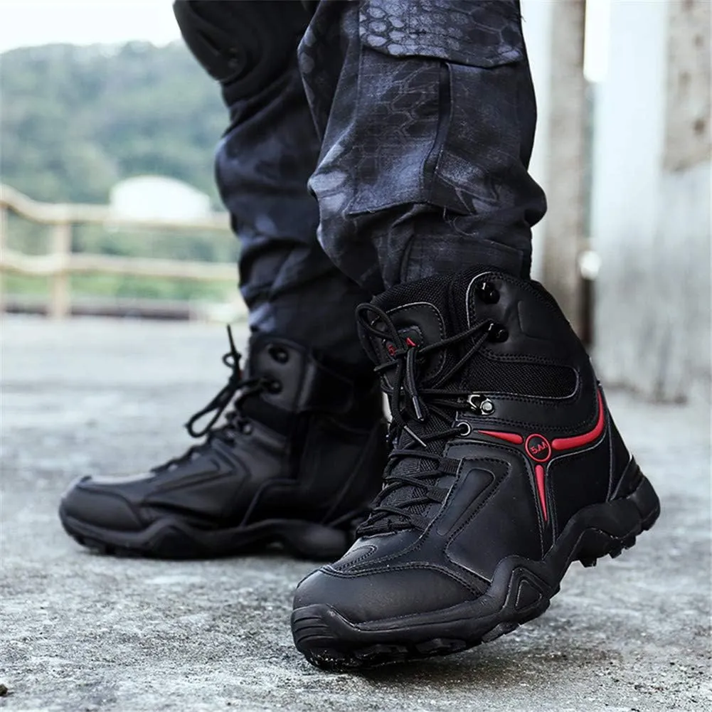 Men's Military and Tactical Combat Ankle Boots Lace up and Zipper Bootie Casual Outdoor Hiking Hunting Shoes Police Training Oxfords