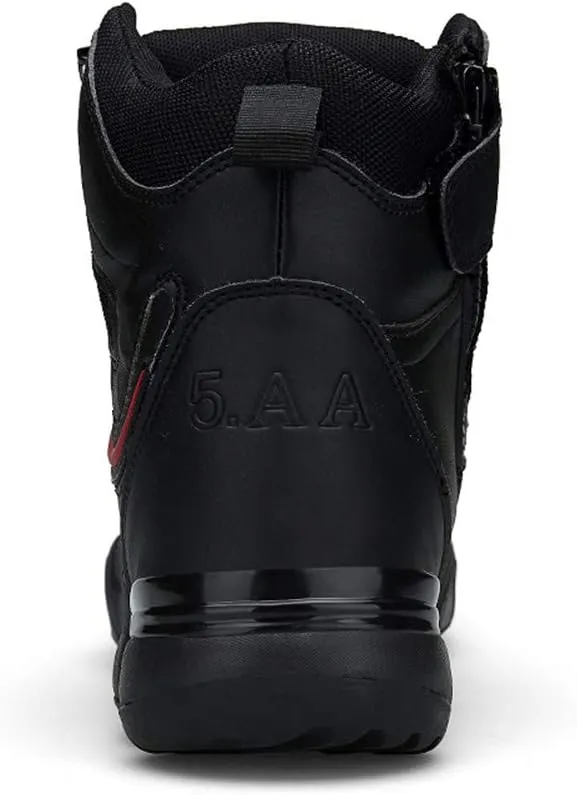 Men's Military and Tactical Combat Ankle Boots Lace up and Zipper Bootie Casual Outdoor Hiking Hunting Shoes Police Training Oxfords