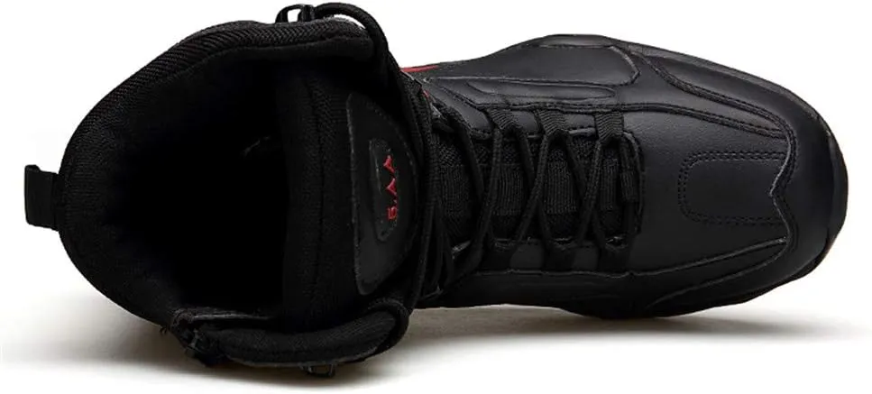 Men's Military and Tactical Combat Ankle Boots Lace up and Zipper Bootie Casual Outdoor Hiking Hunting Shoes Police Training Oxfords