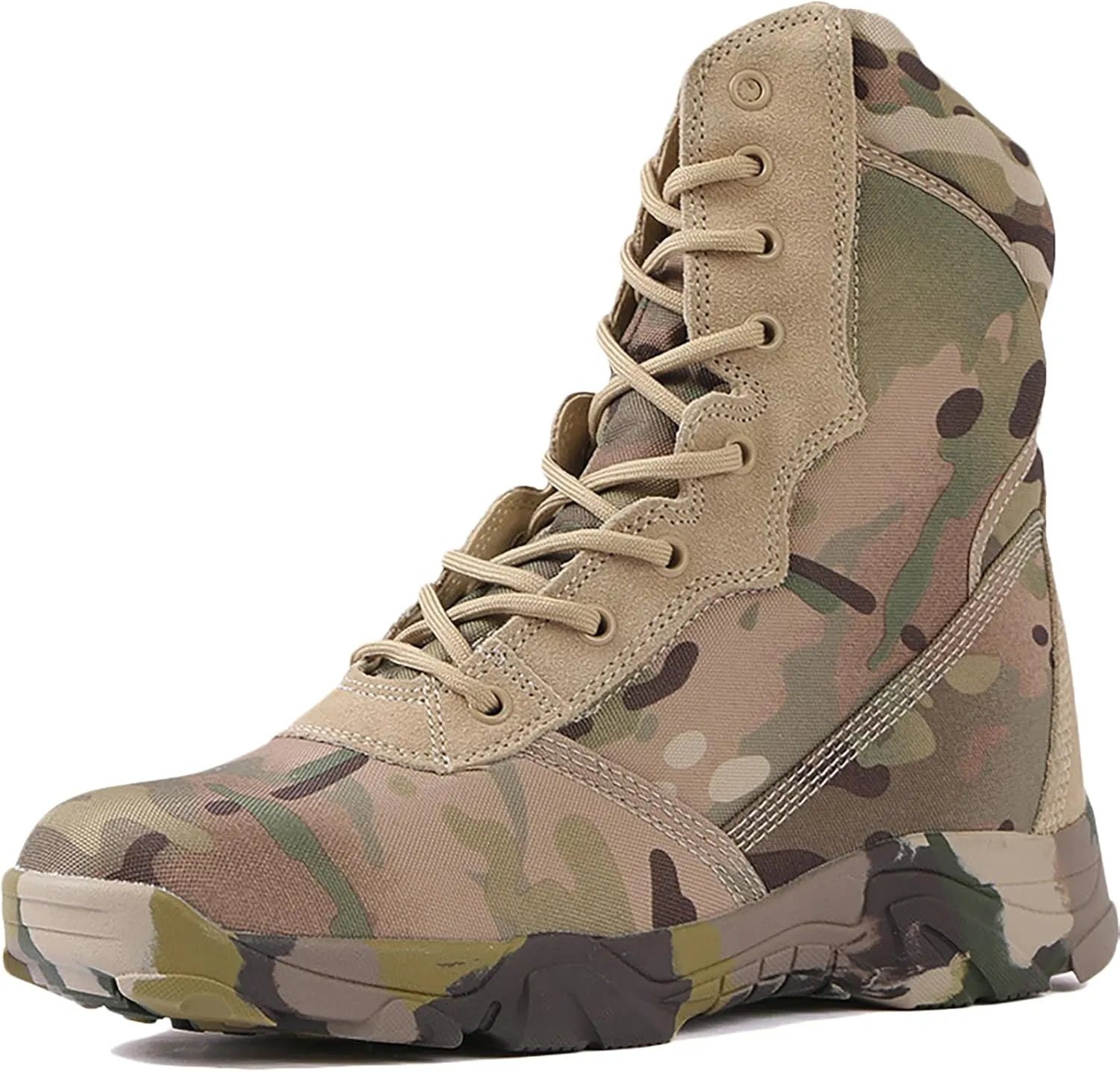 Men's Outdoor Boots Walking Camping Lace-up Army Boots Camouflage Military Tactical Waterproof Shoes Combat Boots Trekking Hiking Ankle Boot,A-45