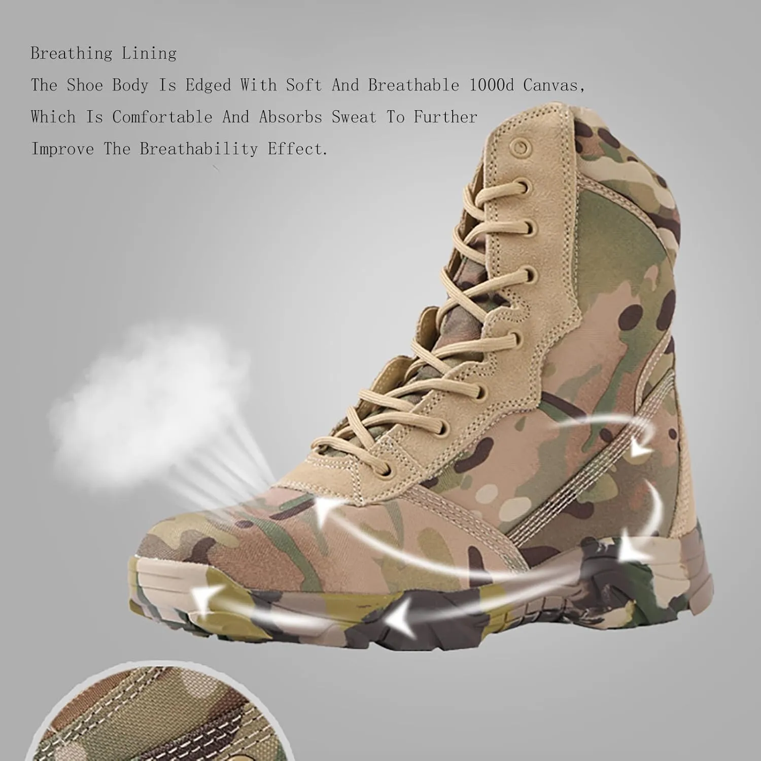 Men's Outdoor Boots Walking Camping Lace-up Army Boots Camouflage Military Tactical Waterproof Shoes Combat Boots Trekking Hiking Ankle Boot,A-45