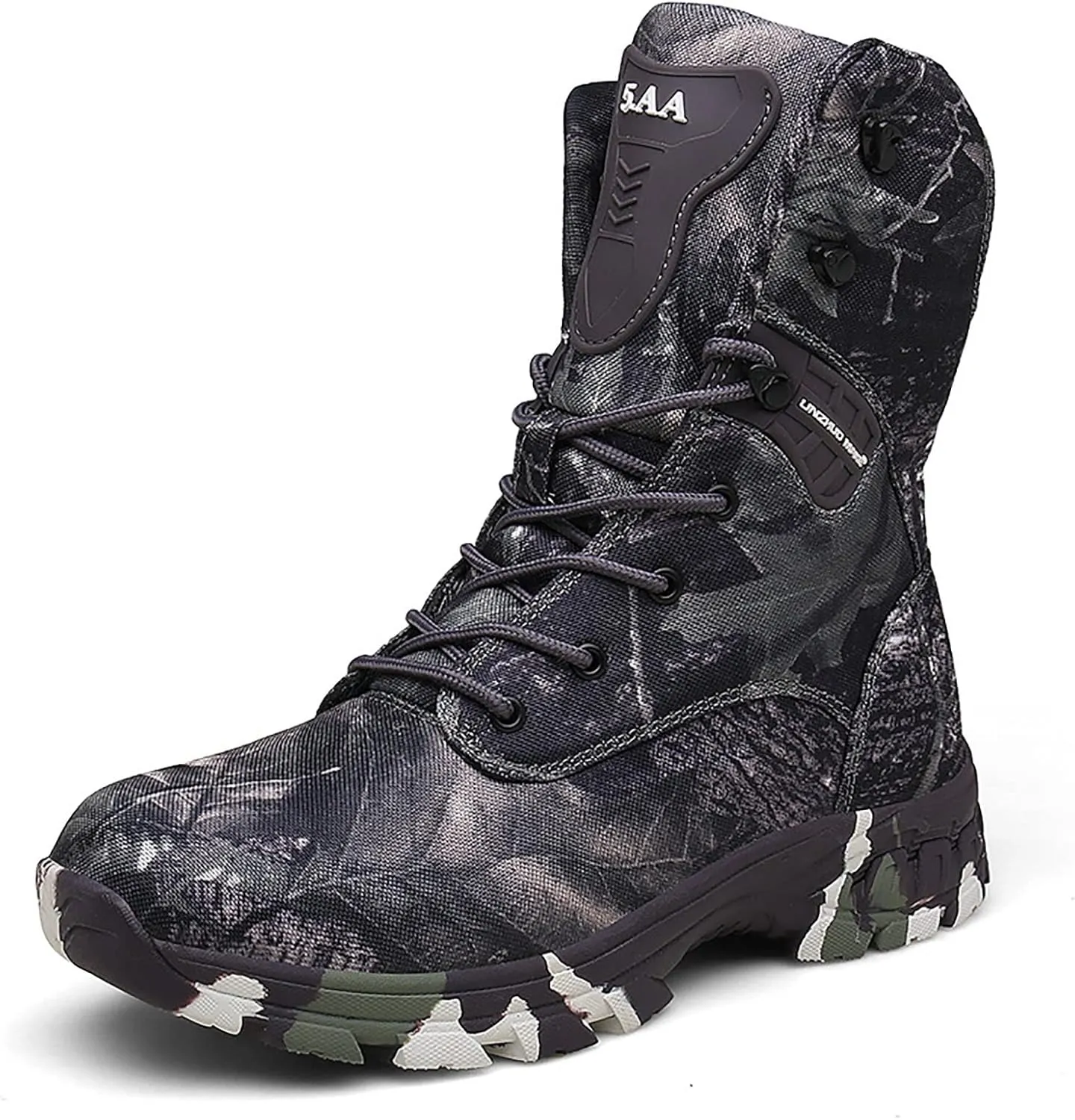 Men's Outdoor Desert Tactical Boots, Comfort Rubber Cushioning Outsole Military Shoes, Waterproof Durable Camouflage Oxford Cloth Hiking Shoes