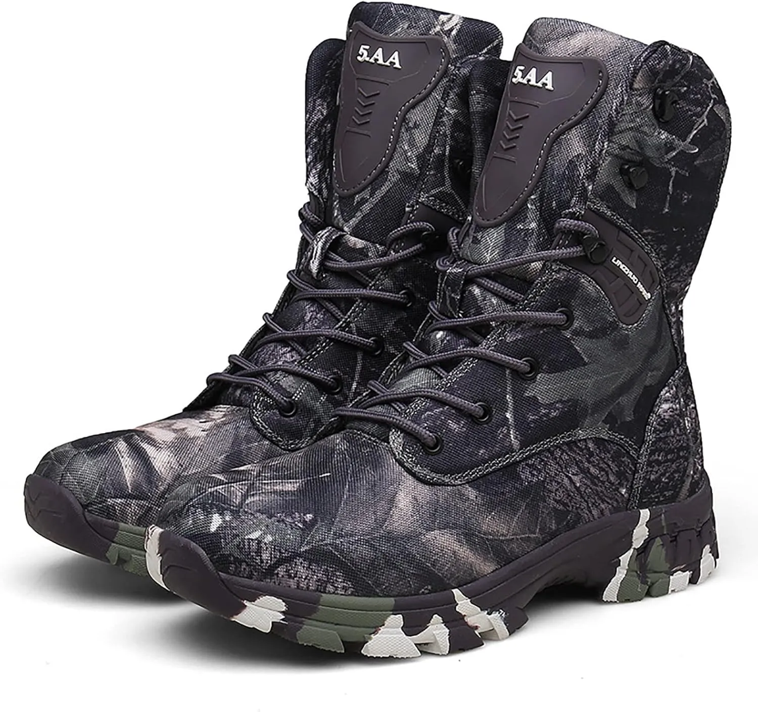 Men's Outdoor Desert Tactical Boots, Comfort Rubber Cushioning Outsole Military Shoes, Waterproof Durable Camouflage Oxford Cloth Hiking Shoes