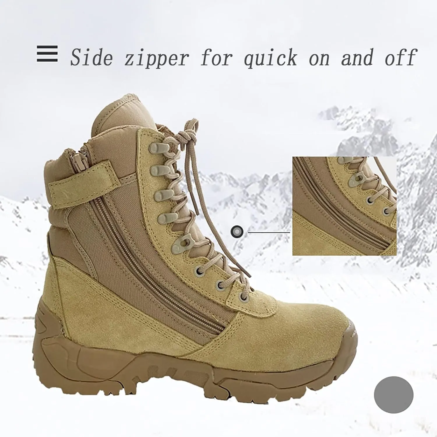 Men's Outdoor Desert Tactical Boots, High-top Breathable Rubber Sole Military Work Shoes, Comfort Durable Odor-proof Non-slip Hiking Shoes