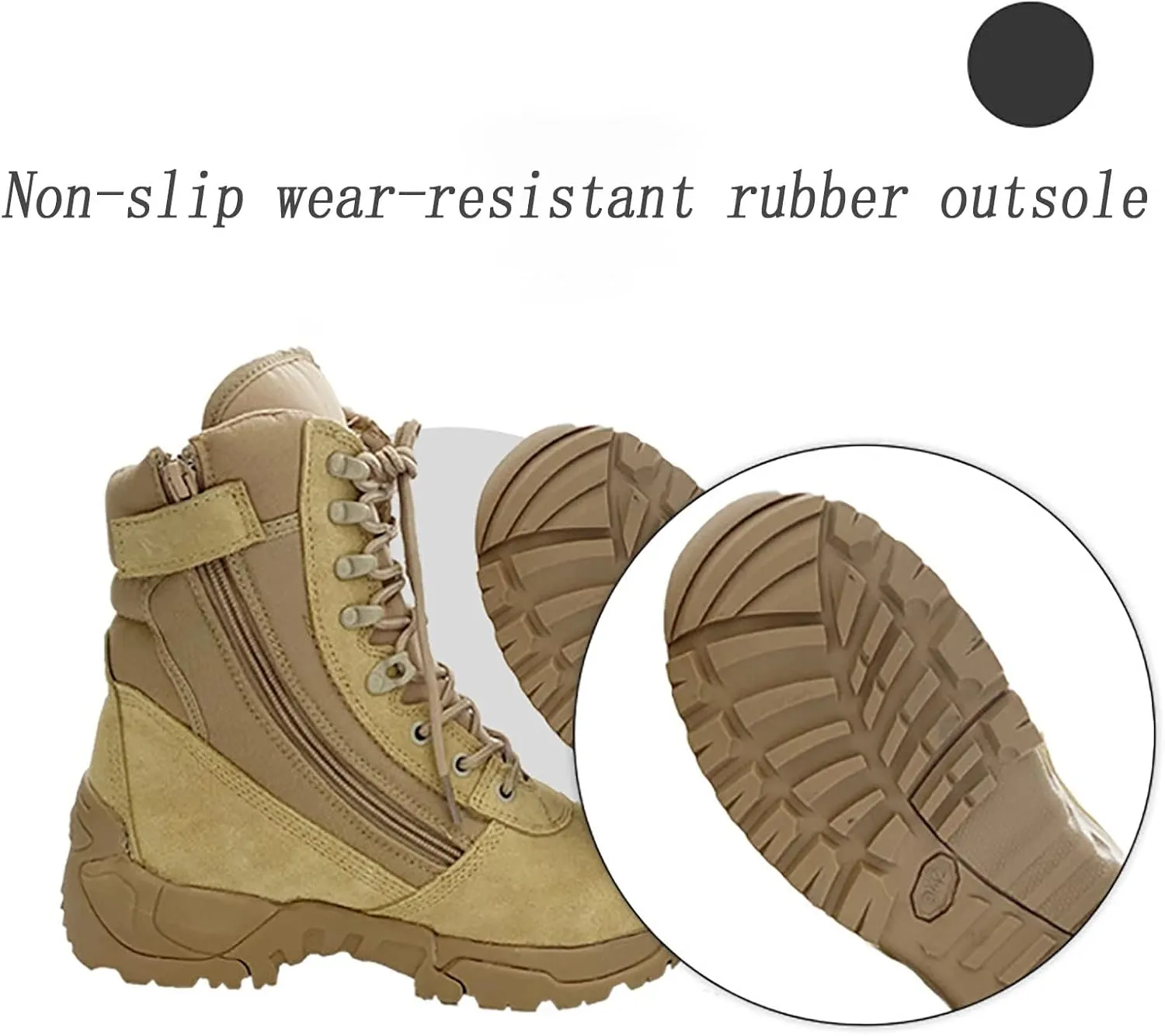 Men's Outdoor Desert Tactical Boots, High-top Breathable Rubber Sole Military Work Shoes, Comfort Durable Odor-proof Non-slip Hiking Shoes
