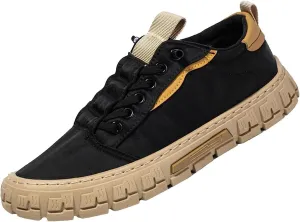 Men's Platform Fashion Sneaker,Comfortable Breathable Lace-Up Low-top Height Non-Slip Outdoor Travel Hiking Sport Jogging Skateboarding Flat Shoes Hiking Shoes