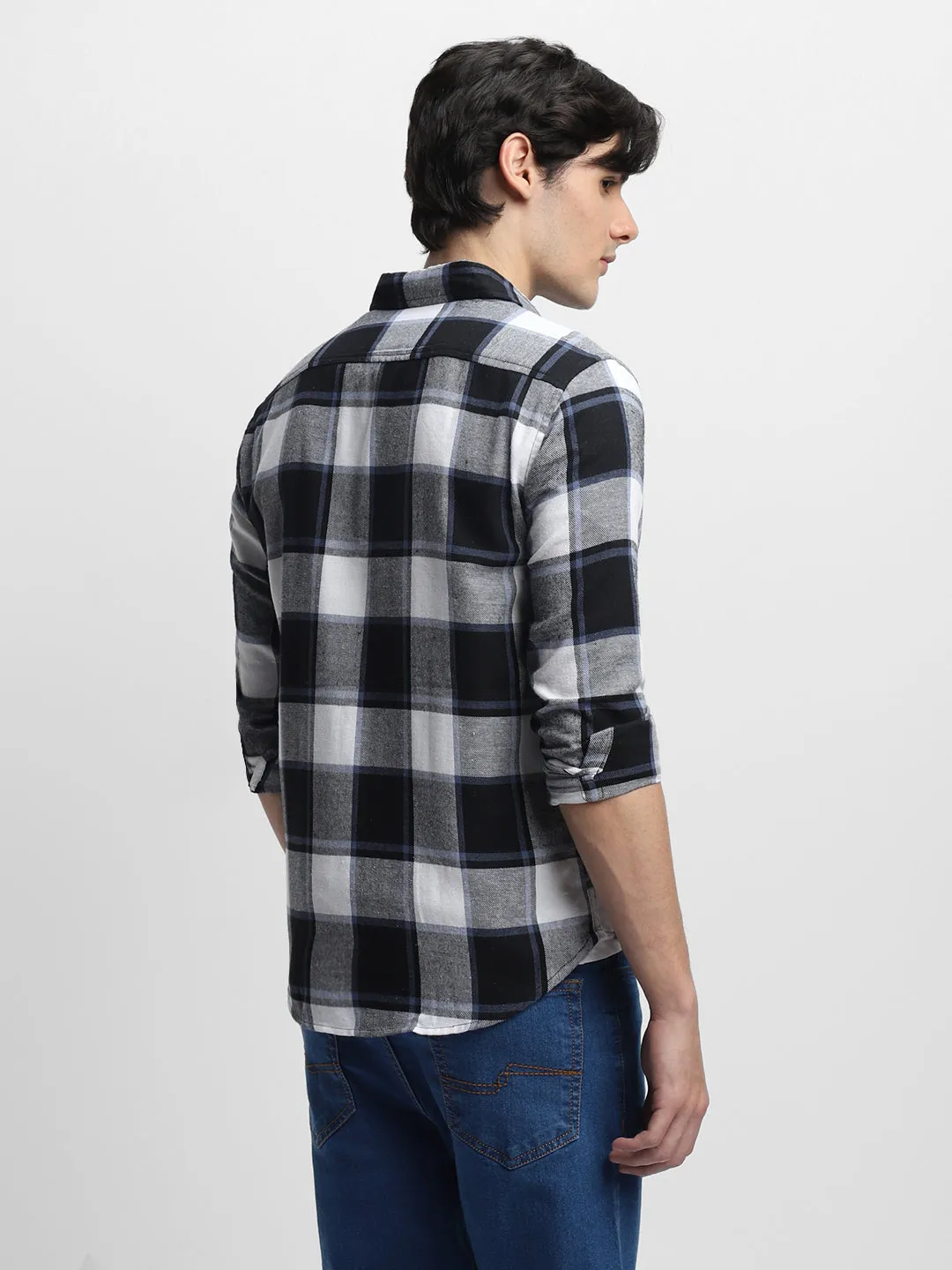 Men's Regular Collar Slim Fit Solid White Casual Shirts