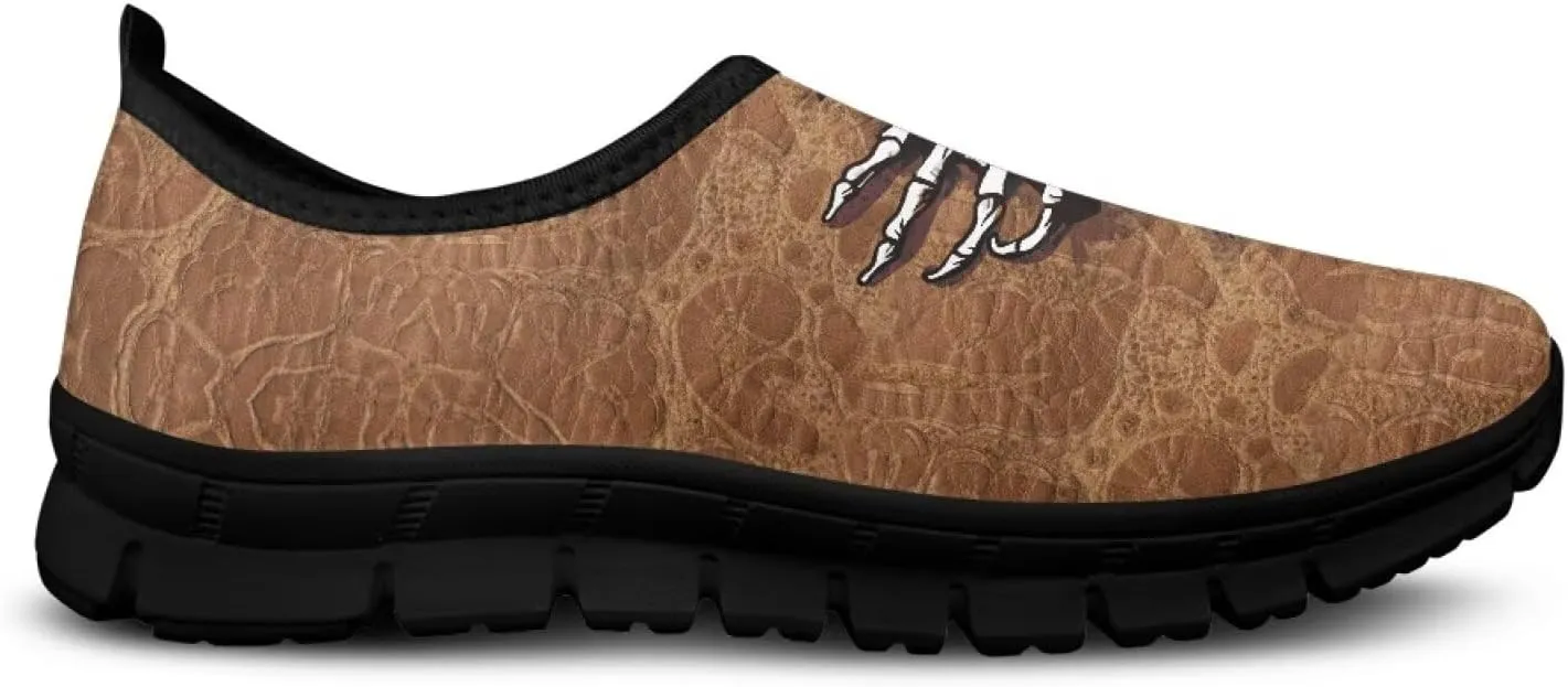 Men's Slip On Casual Shoes Low Top Skeleton Skull Sports Sneakers Non Slip Comfortable Outdoor Walking Running Shoes