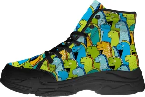 Men's Women's Dinosaur High Top Sneakers Lace-Up Canvas Shoes Gifts for Women Men