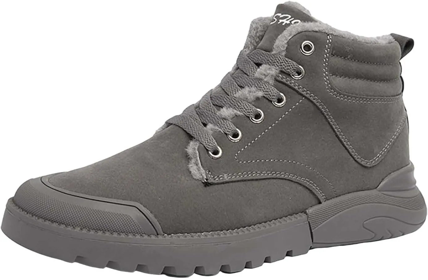 Mens Work Boots Slip On Hiking Sneakers Fur Lined Ankle Boot Women Safety Toe Shoes Slip Resistant Composite Safety Toe Waterproof Industrial Casual Hike Grounded Footwear