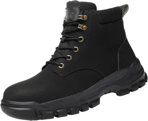 Men's Work Boots Steel Toe Hiking Sneakers Ankle Ladies Women's Workout Shoes Winter Platform Shoes Slip Resistant Safety Hike Grounded Footwear