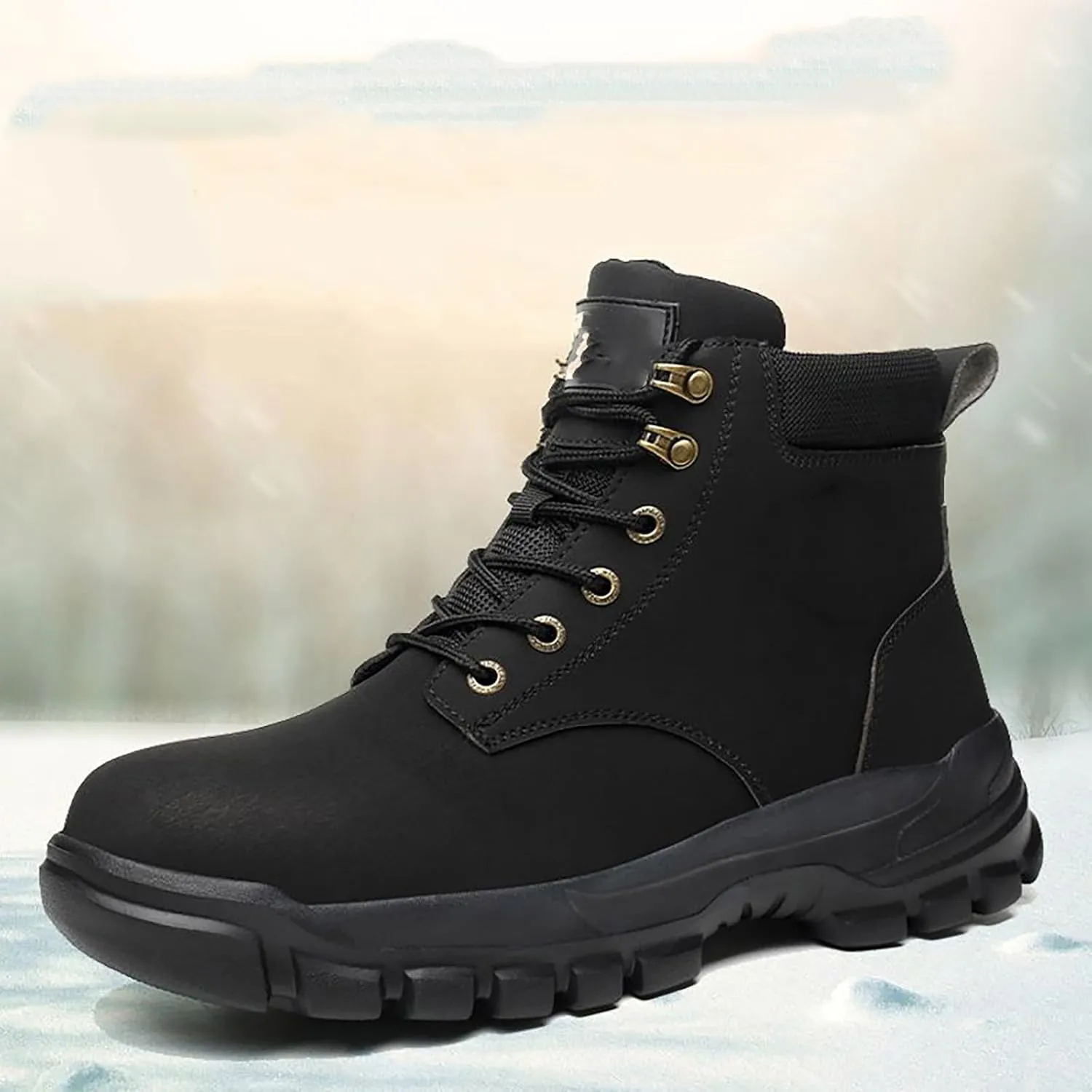 Men's Work Boots Steel Toe Hiking Sneakers Ankle Ladies Women's Workout Shoes Winter Platform Shoes Slip Resistant Safety Hike Grounded Footwear