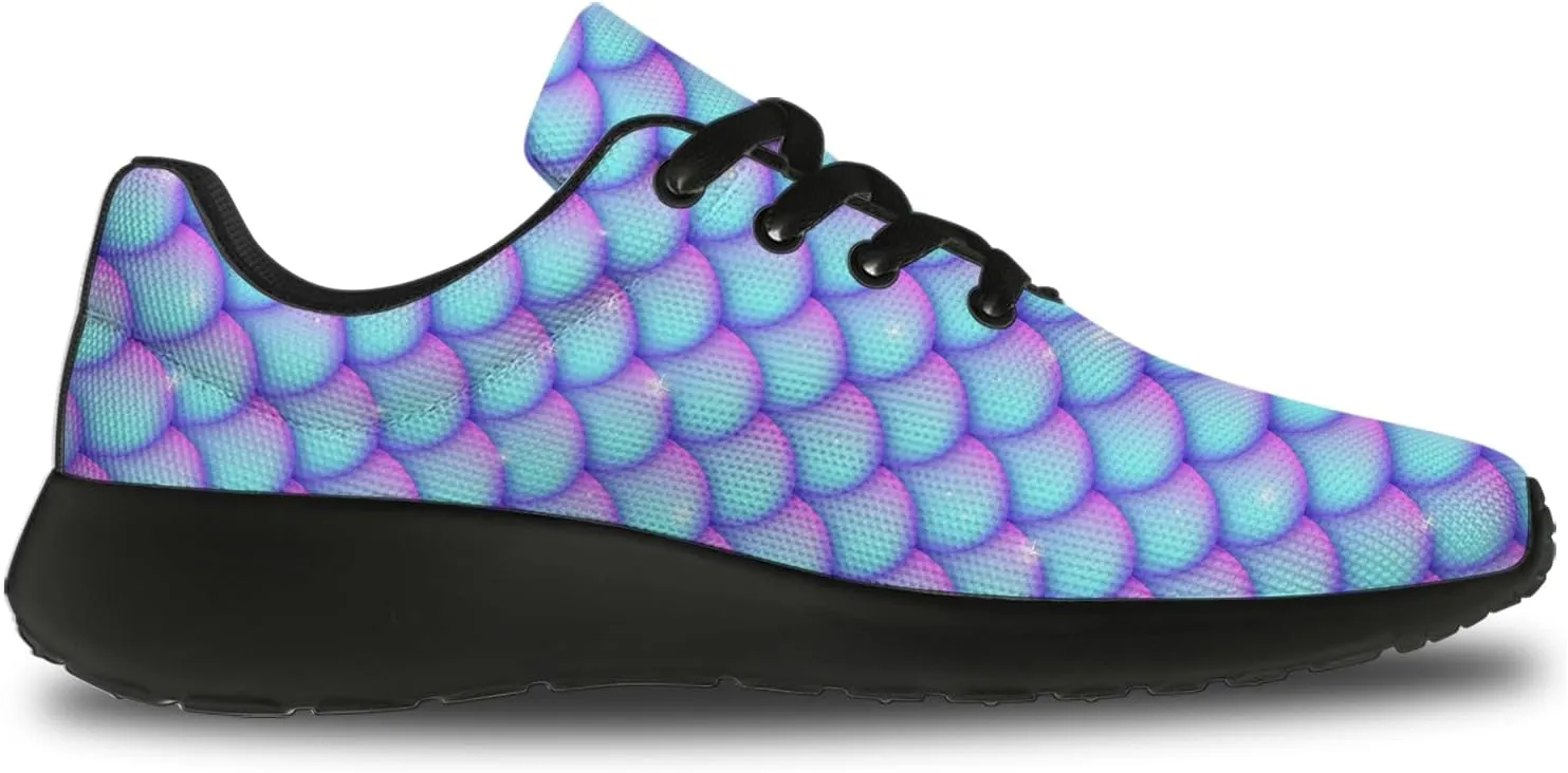 Mermaid Skin Print Shoes Lightweight Comfort Running Tennis Walking Sneakers Gifts for Girls Girlfriend