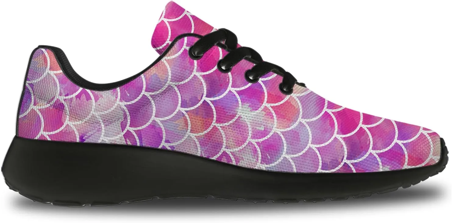 Mermaid Skin Print Shoes Lightweight Comfort Running Tennis Walking Sneakers Gifts for Girls Girlfriend